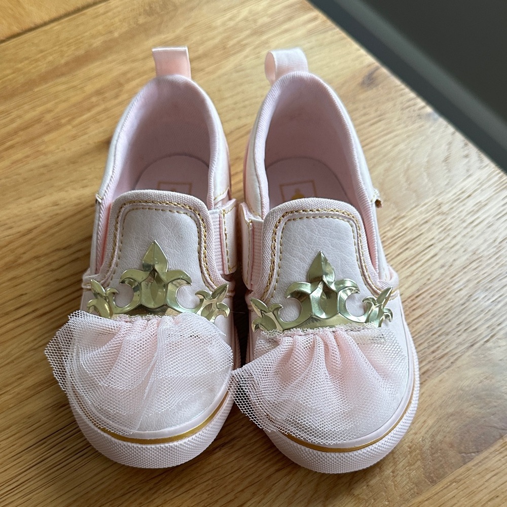 Vans Pink Sneakers with Gold Details